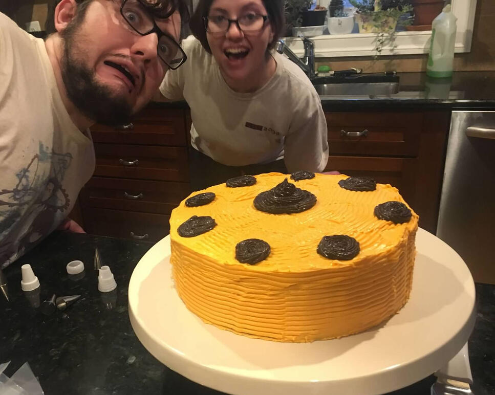 K&R with their Poop cake